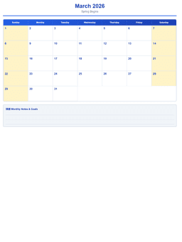2026 Monthly Calendar (12 Pages) - Page 3