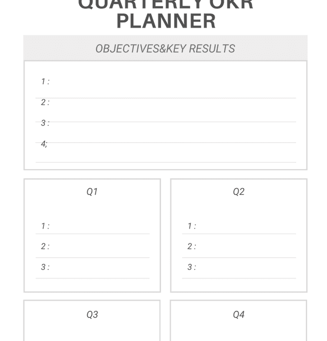 Quarterly OKR Planner