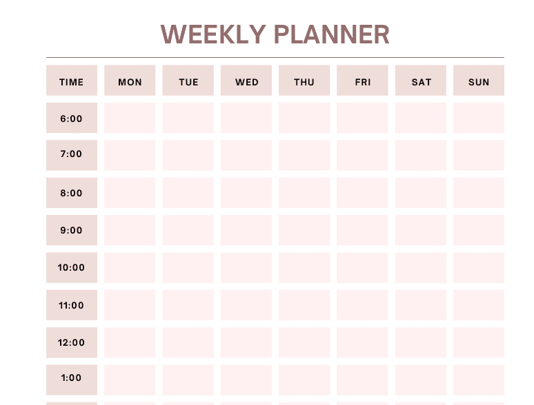 Weekly Planner Template